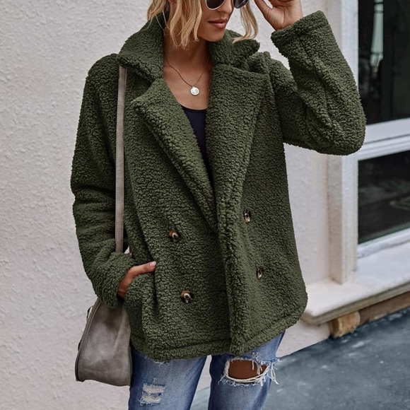 Miss Sparkling Ultra Soft Sherpa Jacket In Olive. NWT! Sz 2X - Picture 3 of 10